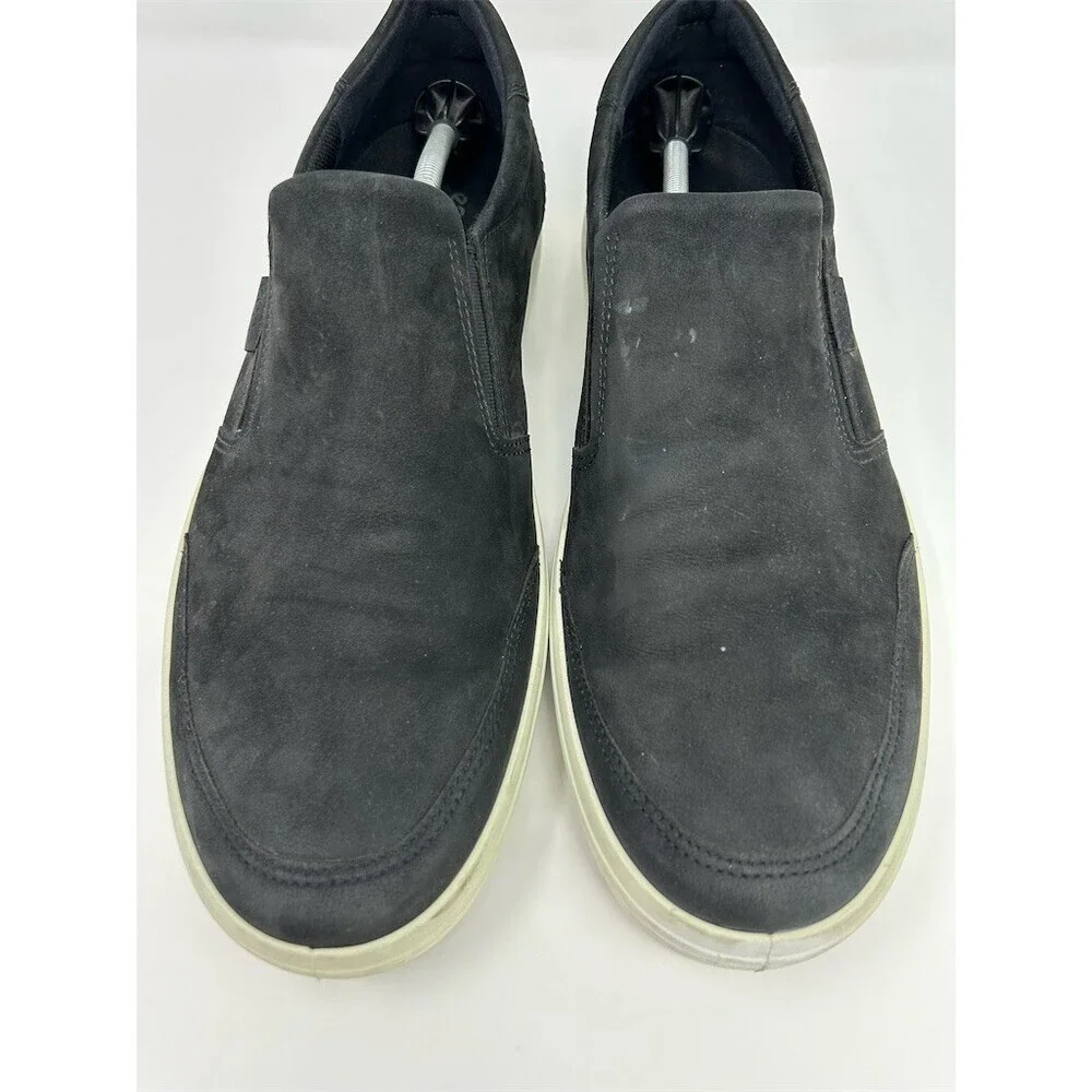 ECCO Soft 7 Slip-On Sneakers Men's Black Casual Shoes White Sole Size 15
